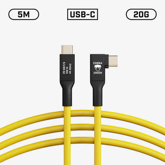Câble de connexion USB-C – 5 m 20 G – Coudé