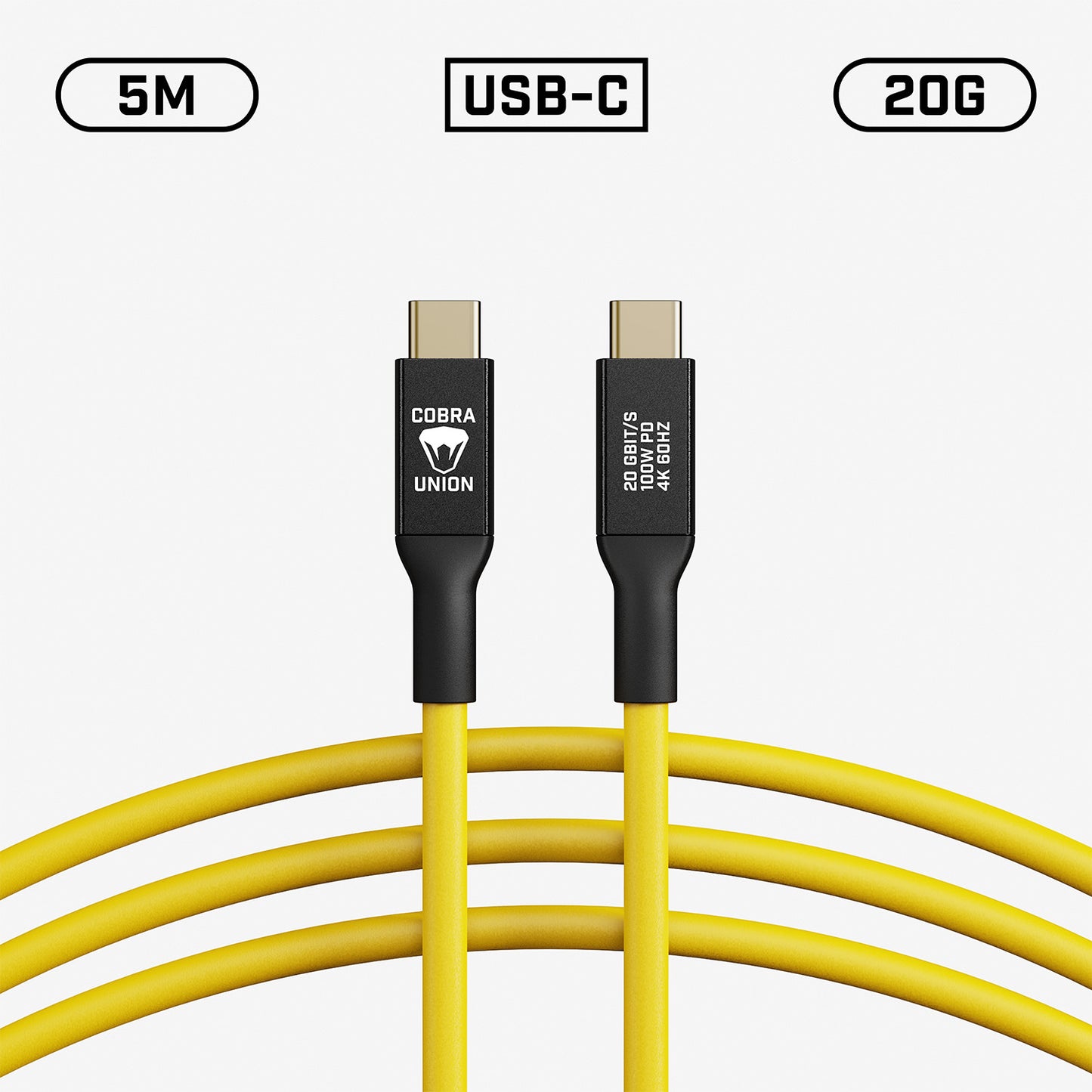 USB-C Tether Cable - 5M 10G/20G Straight